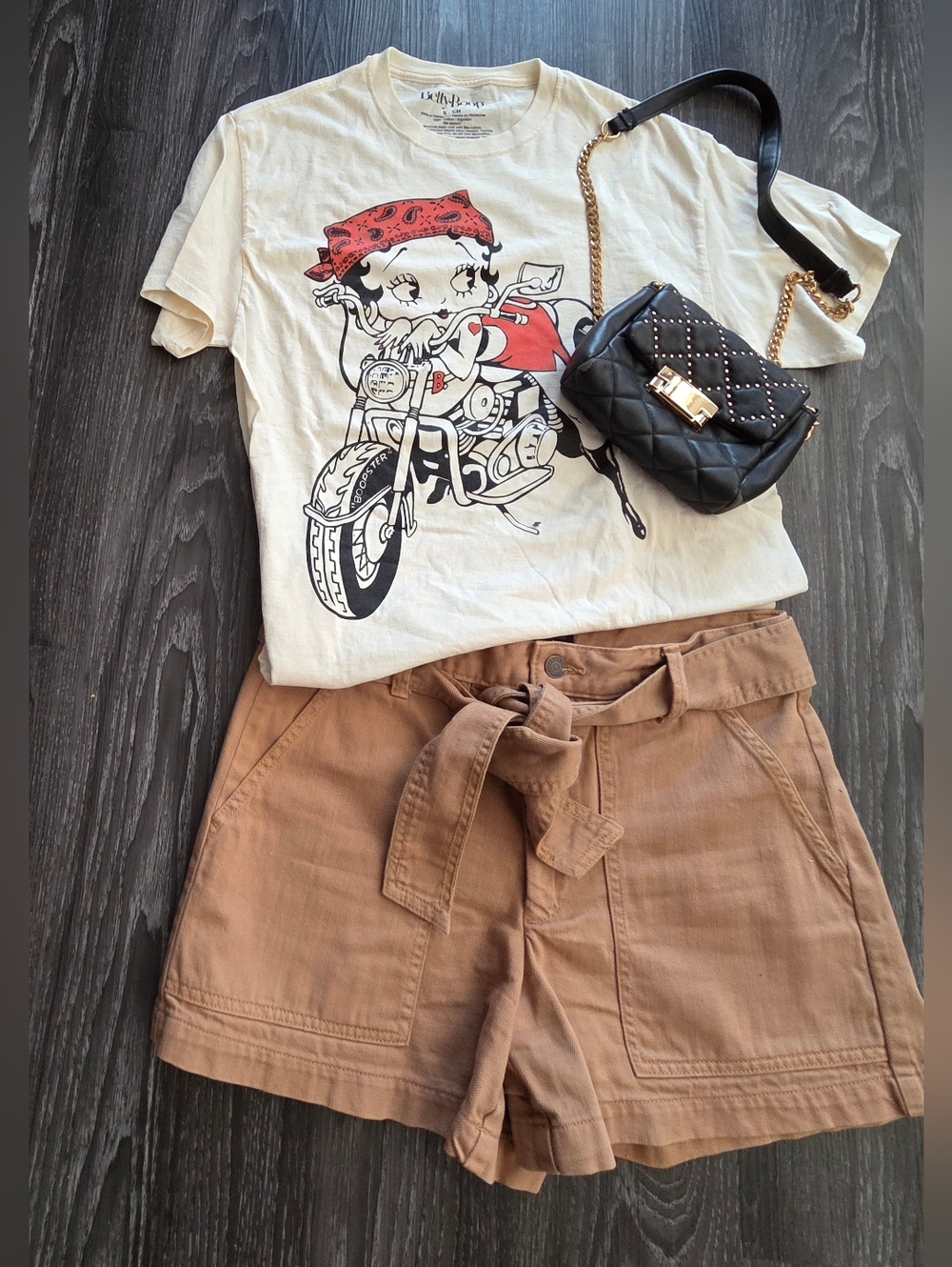 Betty Boop Graphic Tee-Motorcycle Pin-up Style- Never Worn